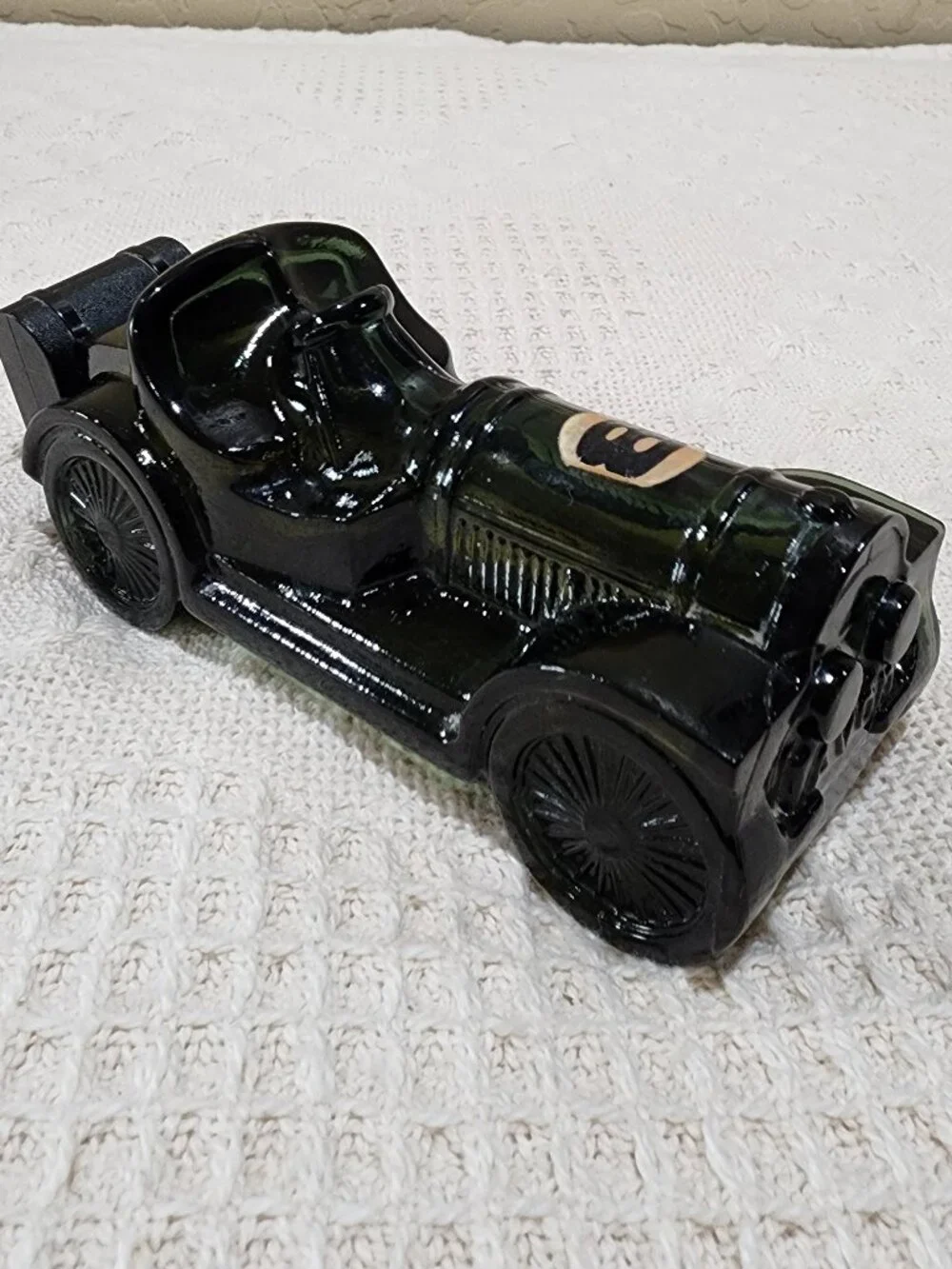 Vintage Avon ROADSTER Green Collectors Car No Label Full Glass Green Bottle